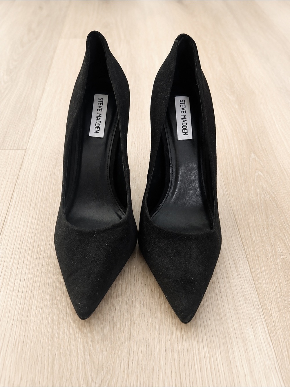 Steve Madden Black Suede Pointed Toe Stiletto Heels